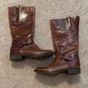 Brown Leather Knee-High Boots